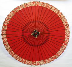 美濃本蛇の目傘 四八極細　友禅軒奴模様